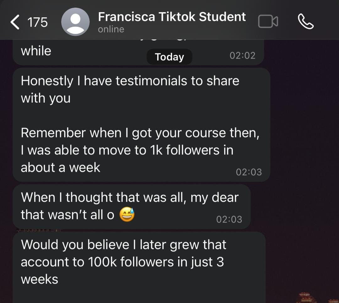 📷 Replace with Francisca's 100K in 3 weeks screenshot (91a813cd...jpeg)